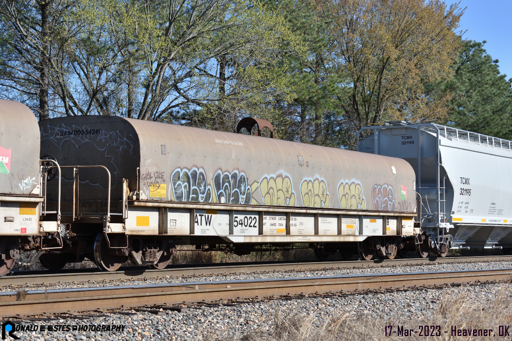 PRN2023030230_400 Genesee & Wyoming GNWR – Atlantic & Western Railway ATW 54022 Flat Car Steel Coil 59 8"